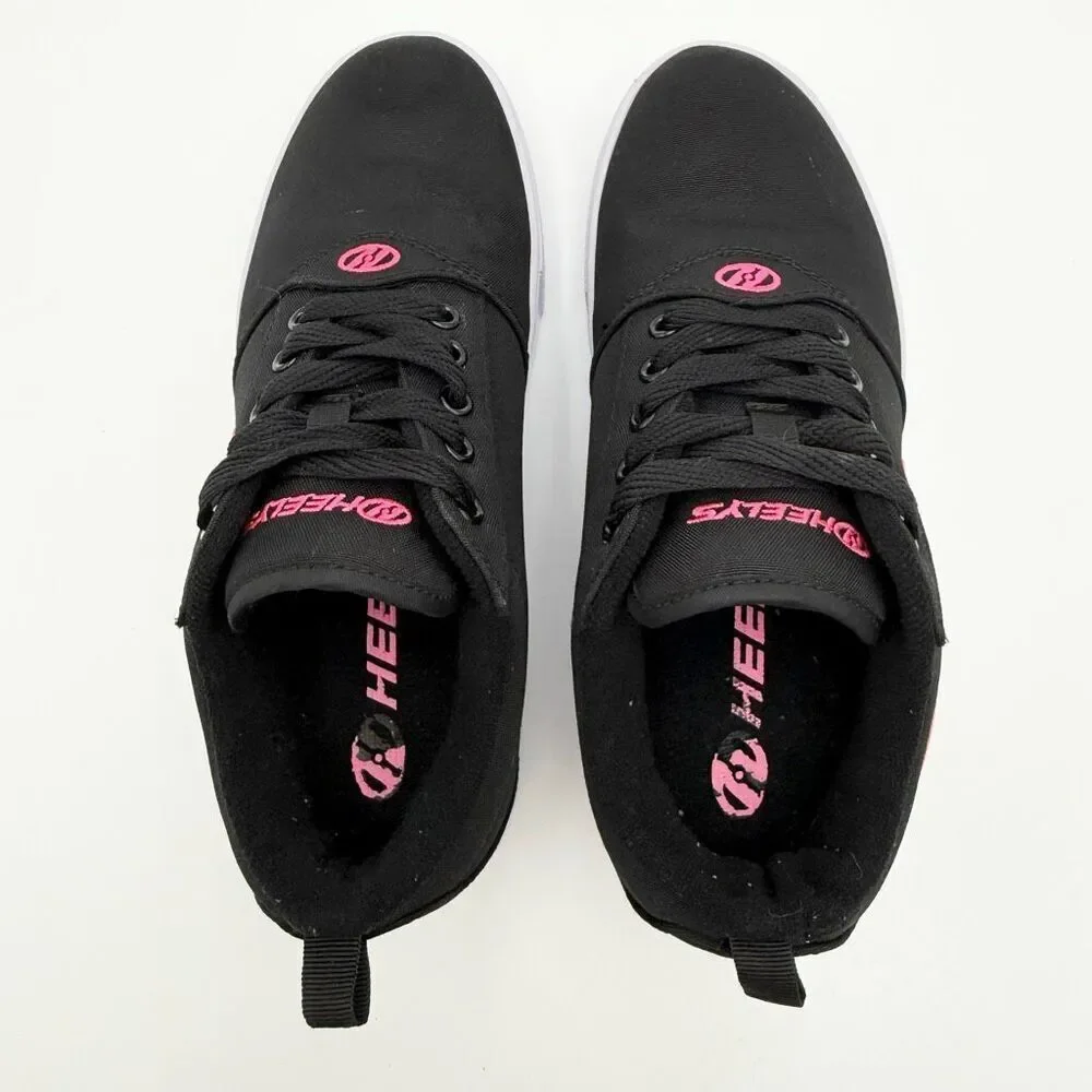 Heelys Pro 20 LG Roller Skate Shoes Pink Black Canvas Lace Up - US Kids 6Y / EU